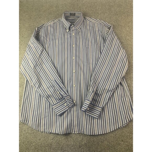 Paul & Shark Mens 100% Cotton Long Sleeve Button Down Shirt Size 44 Blue/Gray - Picture 2 of 10